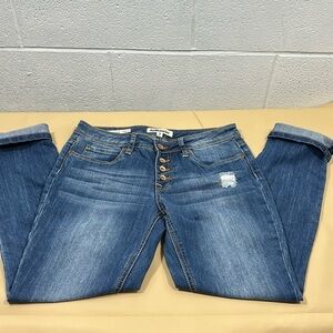 Dollhouse roll up skinny button up jeans​​​​​​​​